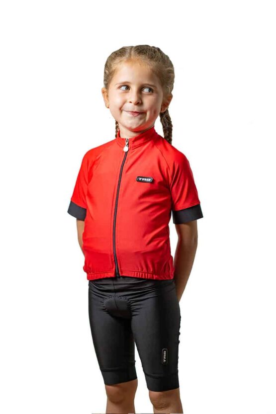 jersey ciclismo niño rojo