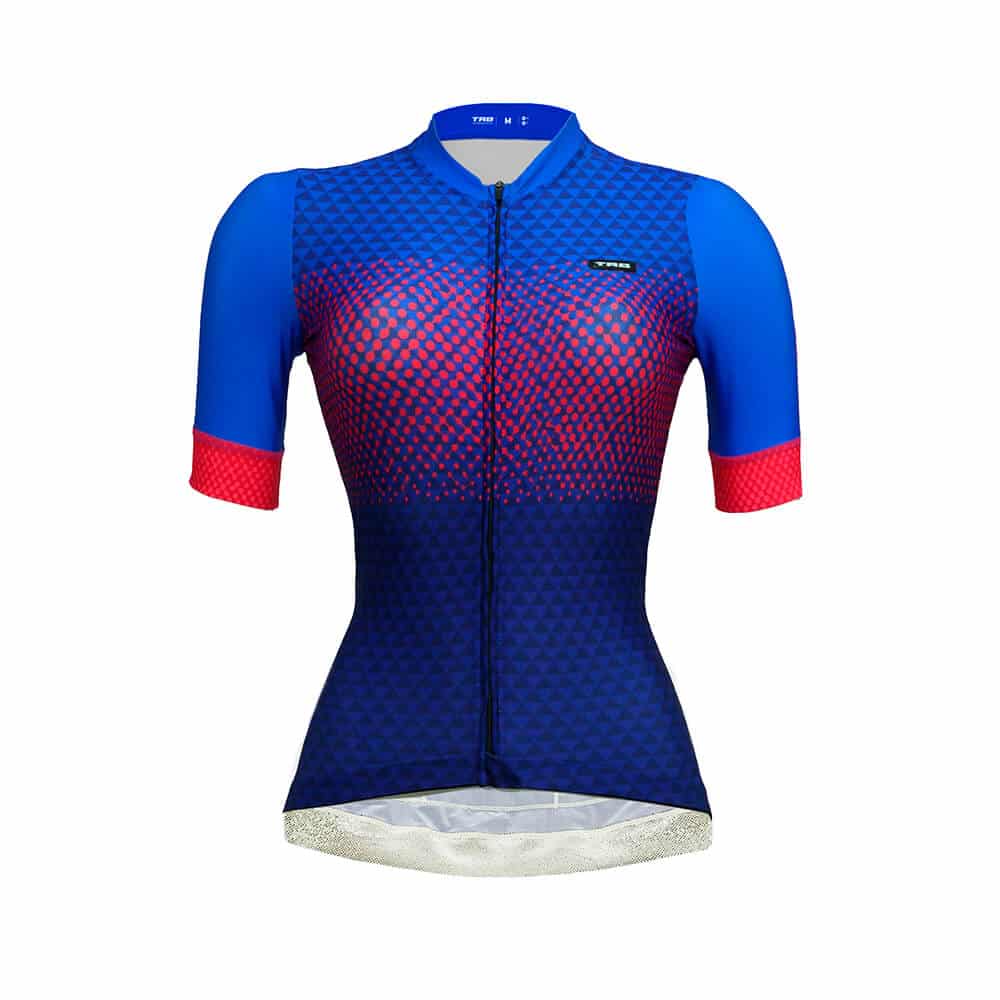 jersey ciclismo mujer manga corta azul