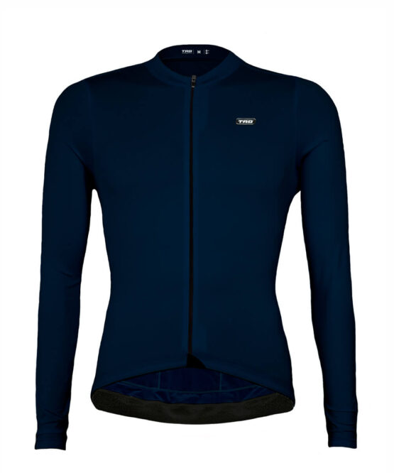 jersey ciclismo manga larga azul oscuro
