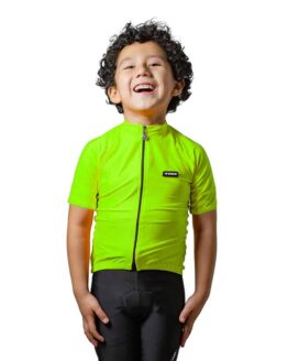jersey ciclismo niños verde neon