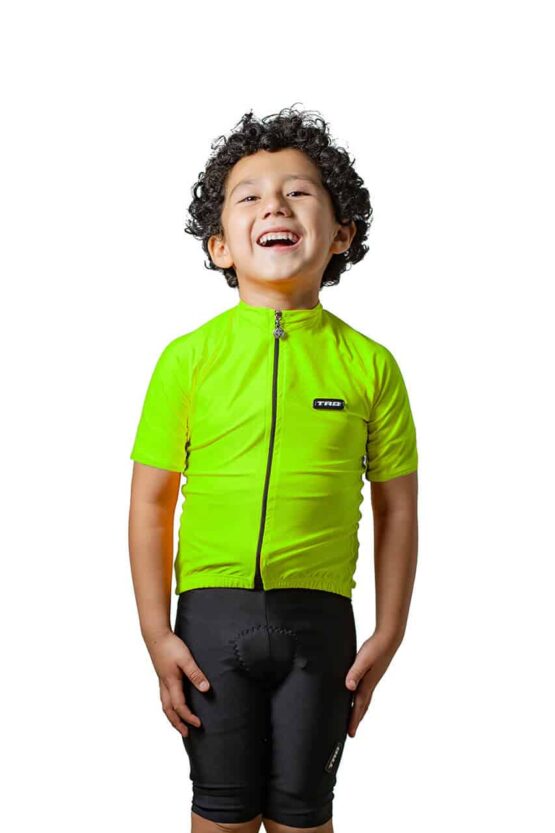 jersey ciclismo niños verde neon