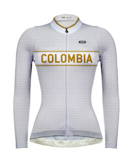 jersey ciclismo mujer manga larga colombia blanco