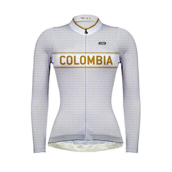jersey ciclismo mujer manga larga colombia blanco