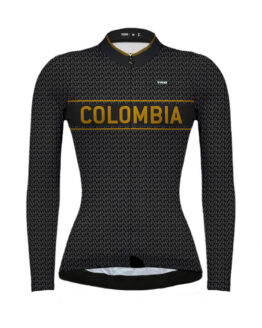 jersey ciclismo mujer manga larga colombia negro