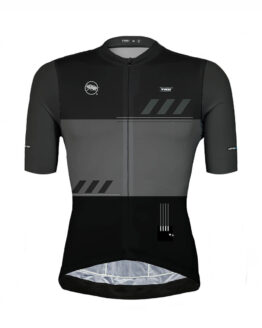 jersey ciclismo manga corta negro y gris