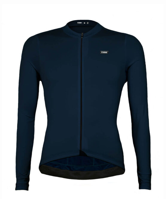 jersey ciclismo manga larga azul oscuro