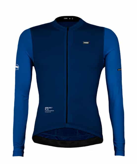 jersey ciclismo manga larga color azul