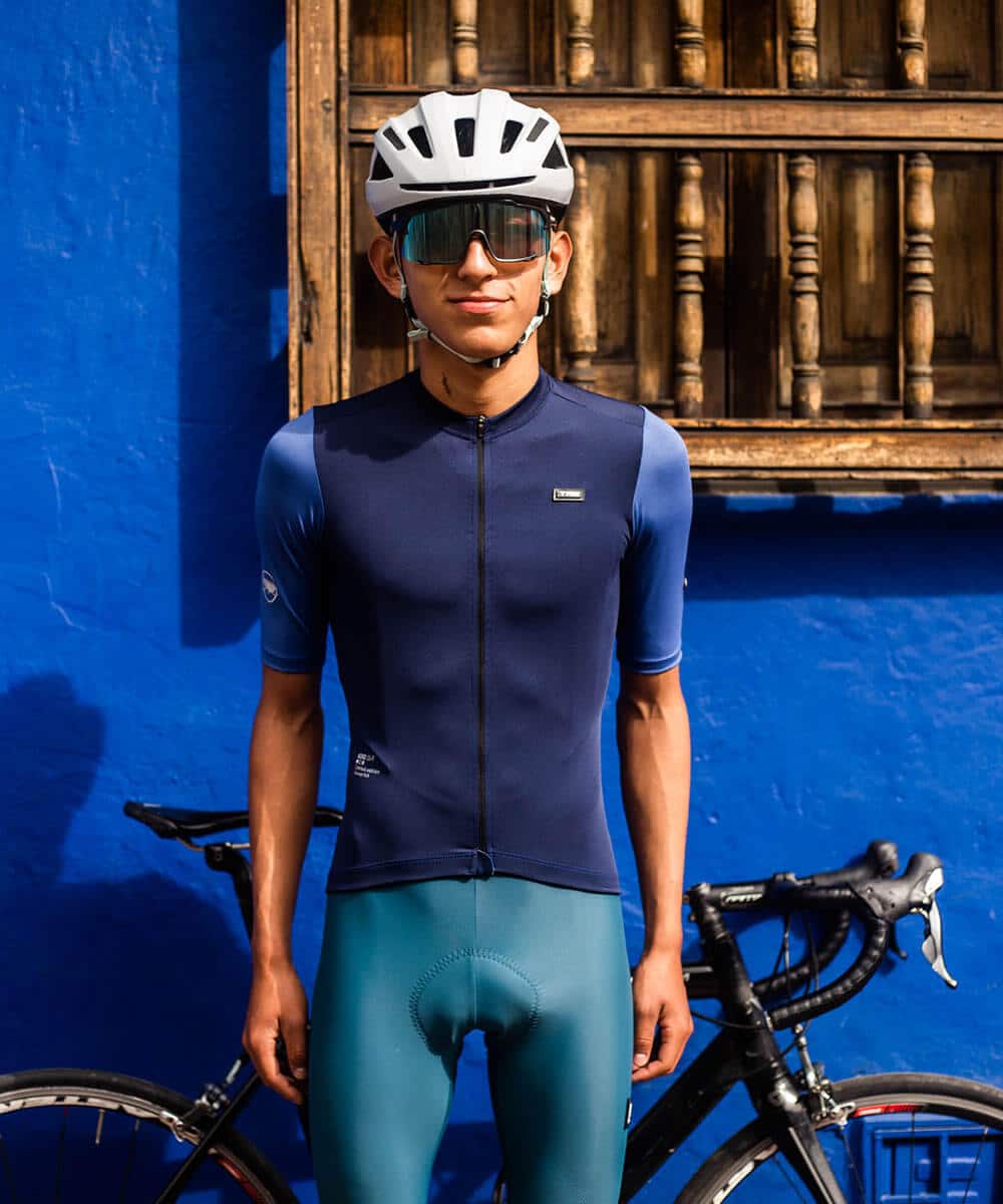 jersey ciclismo manga corta azul