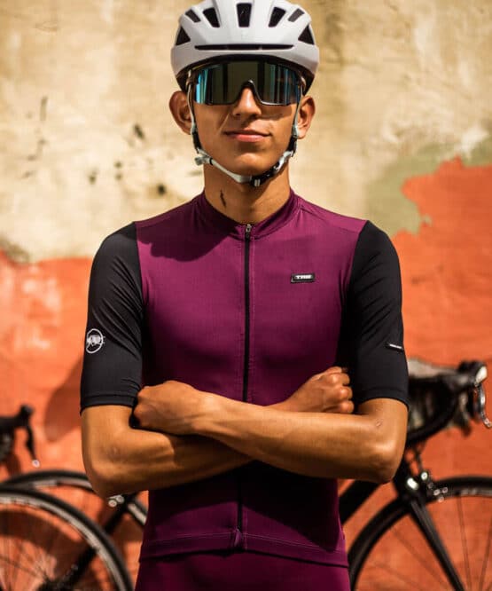 jersey ciclismo manga corta morada