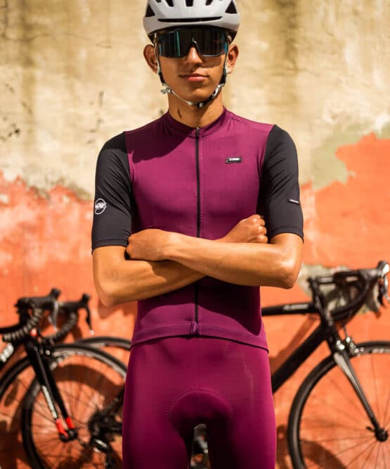 jersey ciclismo manga corta morada