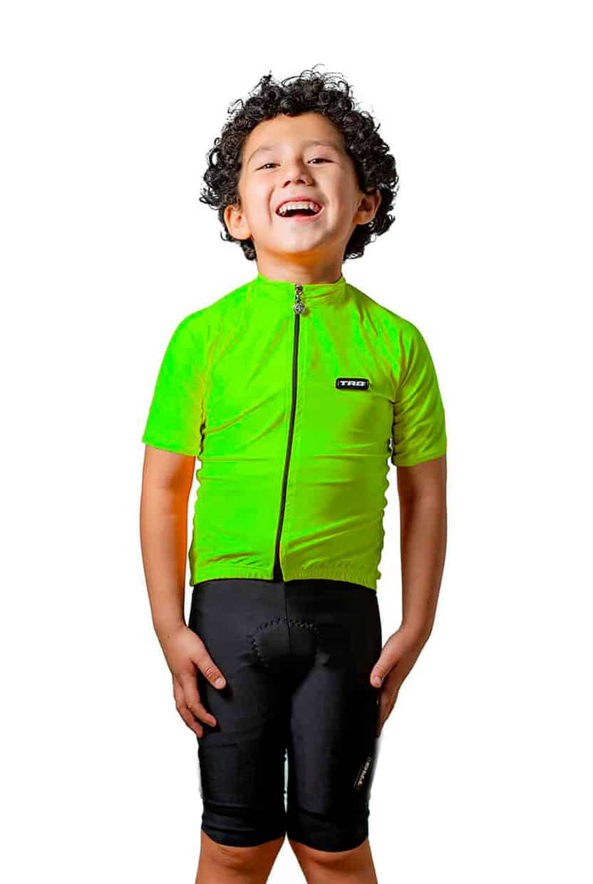 jersey ciclismo niño verde neon