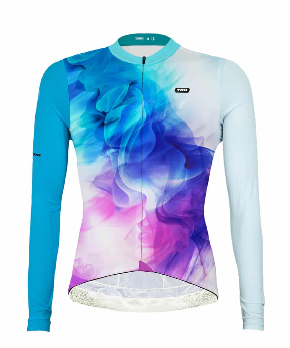 jersey ciclismo manga larga azul celeste