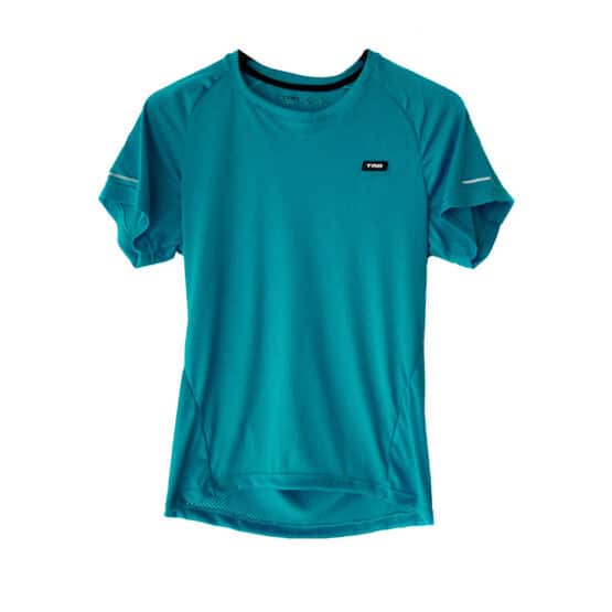 camiseta deportiva celeste mujer