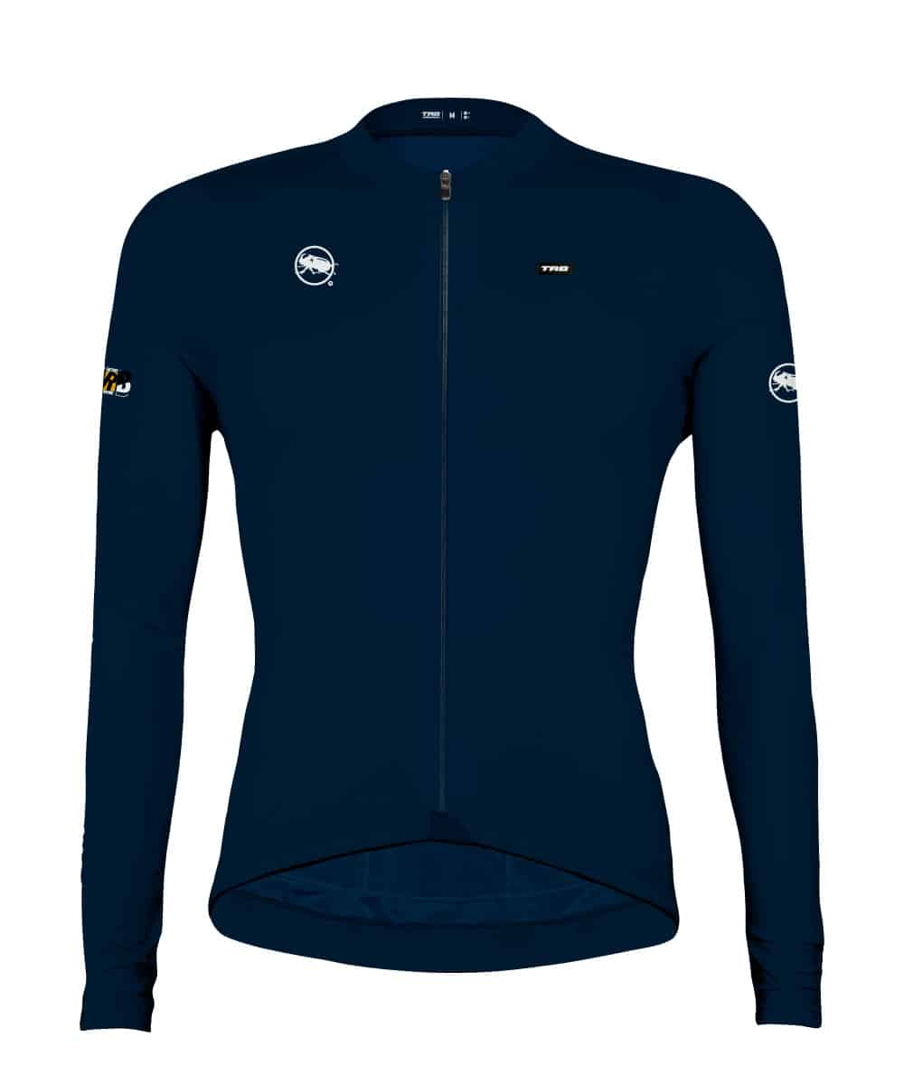 Jersey ciclismo azul oscuro manga laga
