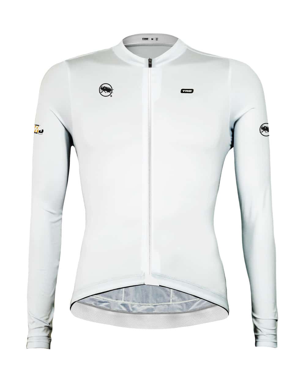 jersey ciclismo manga larga blanco