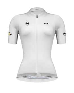jersey ciclismo manga corta blanco mujer