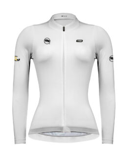 jersey ciclismo manga larga blanco mujer