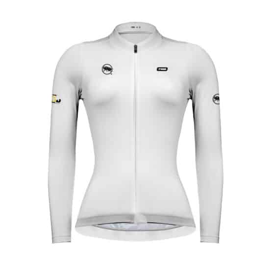 jersey ciclismo manga larga blanco mujer