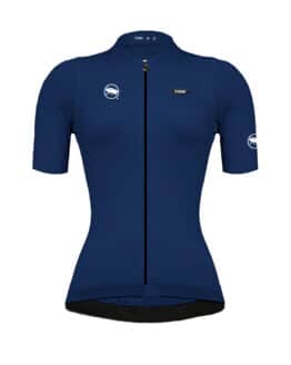 jersey ciclismo manga corta azul oscuro mujer